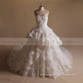 Noble Princess A-line Sweet Heart Multi Layers Wedding Dress Shinning Hand Flowers